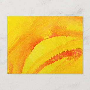 yellow background. watercolor on paper postcard