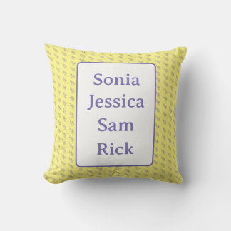 Yellow Background with Leaves Cushion