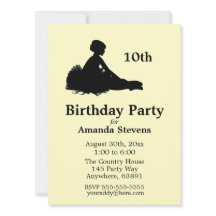 Yellow Ballerina Birthday Invitation 