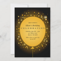 Yellow Balloon Invitation