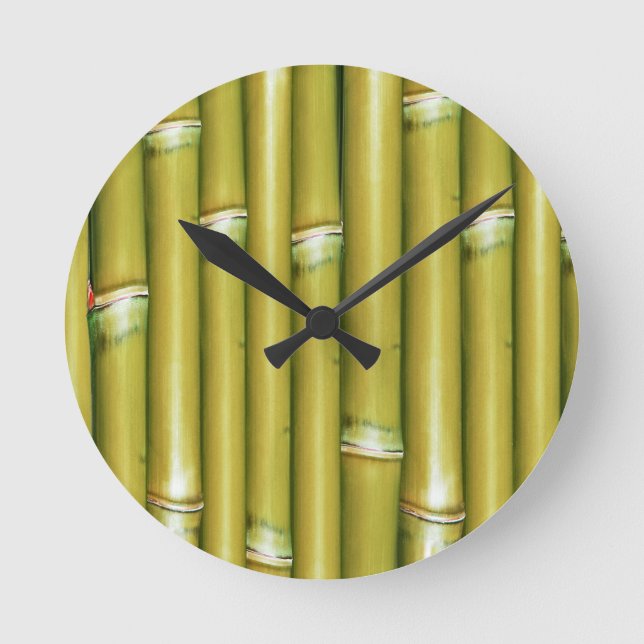 Yellow Bamboo Round Clock (Front)