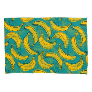 Yellow Banana: Black Outline Vintage Pillowcase
