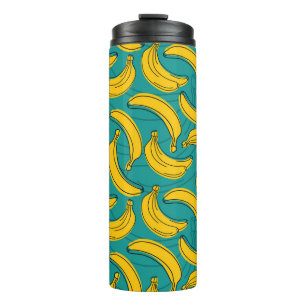 Yellow Banana: Black Outline Vintage Thermal Tumbler