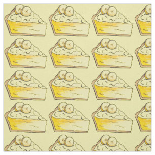 Yellow Banana Cream Pie Slice Dessert Baked Goods Fabric