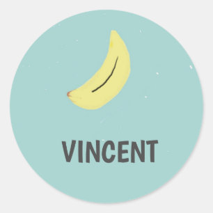 Yellow banana drawing blue envelope seal