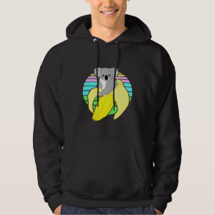 Yellow Banana Koala Doodle Fruit Cute Wild Animal Hoodie