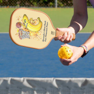 Yellow Banana Slam Dunk Energy Fruitarian Design Pickleball Paddle