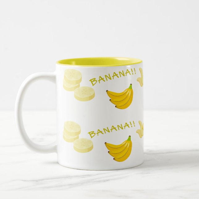 Yellow Banana Two-Tone Coffee Mug (Left)