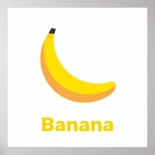 Yellow banana with words poster