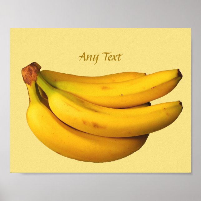 Yellow Bananas in a Bunch Folk Art Poster (Front)