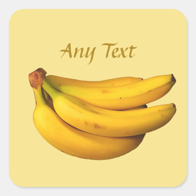 Yellow bananas in a bunch  square sticker (Front)