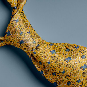 Yellow Bandanna and Denim Texas Neck Tie