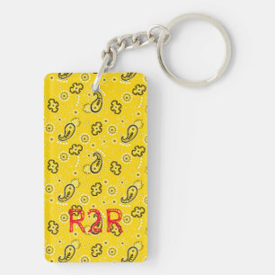 Yellow Bandanna INITIALS Grand Canyon AZ R2R Hikin Key Ring