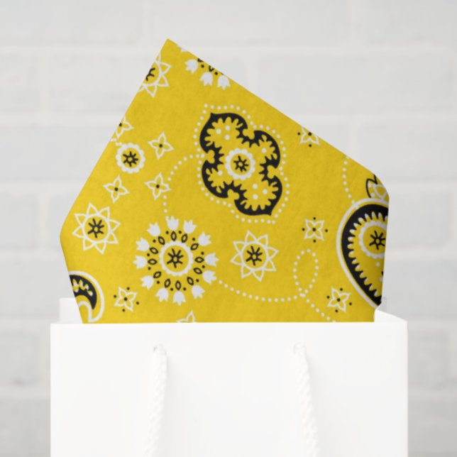 Yellow Bandanna Modern Cowboy Cowgirl Fun Tissue Paper (Gift Bag)