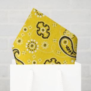 Yellow Bandanna pattern Modern Cowboy Fun Tissue Paper