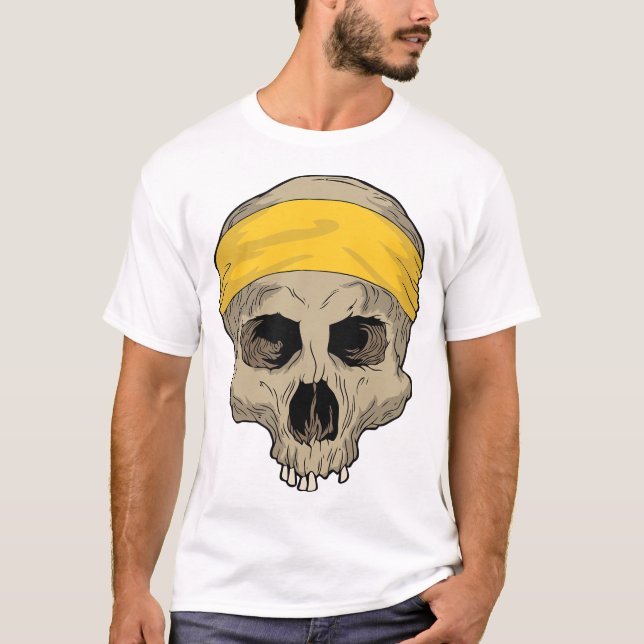 Yellow bandanna skull T-Shirt (Front)