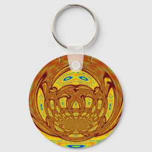 Yellow Baseball Glove: A Retro Look Key Ring