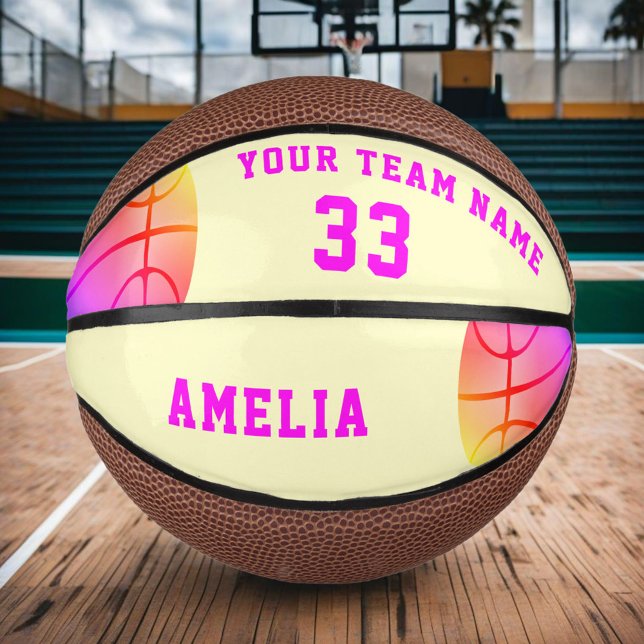 Yellow Basket Ball Girl Player Name Team Number  Mini Basketball (Creator Uploaded)