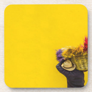 yellow basket coaster