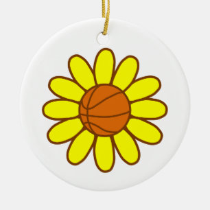 Yellow Basketball Girl Ceramic Tree Decoration