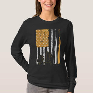 Yellow Bat Flag Patriotic American Sports Fan T-Shirt