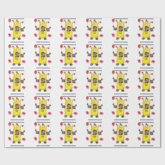 Yellow Bat Monster Birthday Gift Wrapping Paper
