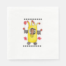 Yellow Bat Monster Kids Birthday Party Paper Napki