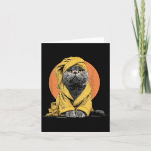 Yellow Bathrobe Cat Costume for Adults and Kids Card