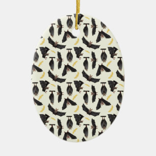 yellow bats ceramic tree decoration
