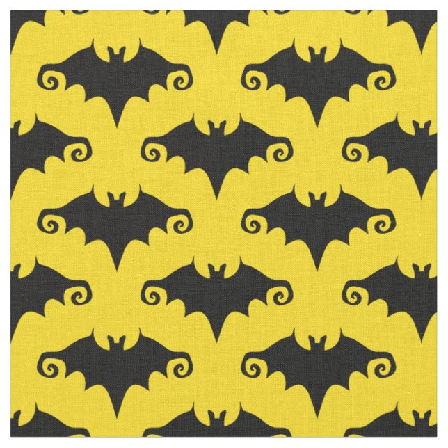 yellow bats fabric (Close Up)