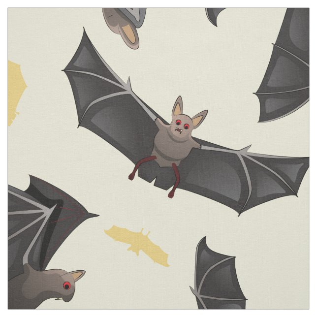 yellow bats fabric (Swatch)