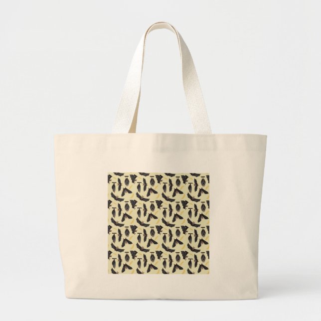 yellow bats large tote bag (Front)