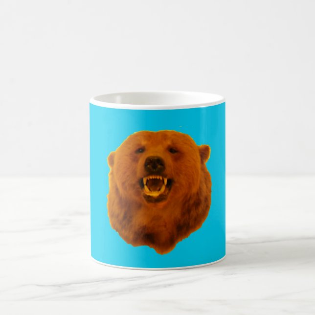 Yellow Bear - 0n Blue Coffee Mug (Center)
