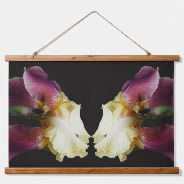 Yellow Bearded Iris Flowers Hanging Tapestry (Front)