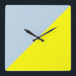 Yellow & Beau blue Solid Color Background Square Wall Clock<br><div class="desc">Yellow & Beau blue Solid Color Background. Design is available on other products.</div>