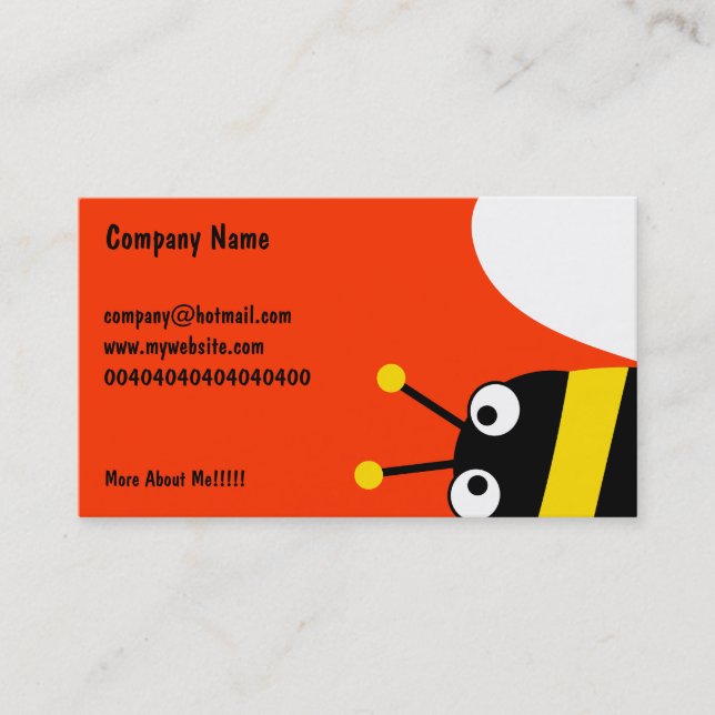 Yellow Bee Business Card (Front)