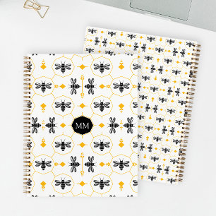 Yellow Bee Monogrammed To-do list Notebook for Her