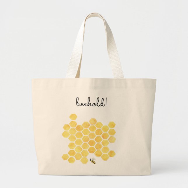 Yellow bee painting giant tote (Front)