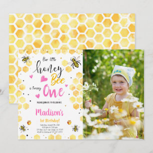 Yellow Bee Photo Invitation