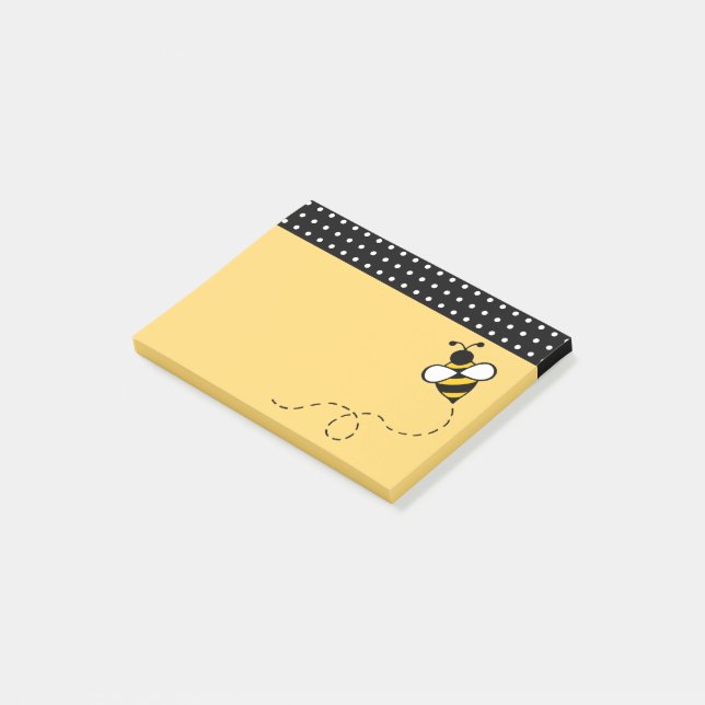 Yellow Bee School Office Post It Notes Gift (Angled)