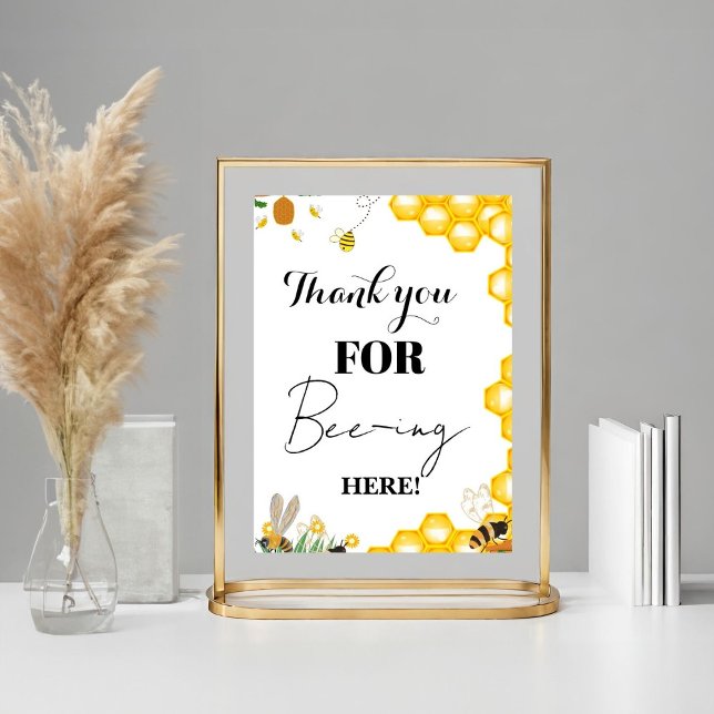 Yellow Bee Thank you Baby shower gift & Card  Poster (Creator Uploaded)