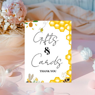 Yellow Bee Thanksgiving  Baby shower gift & Card  Pedestal Sign