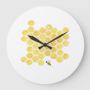 yellow bee wall clock kitchen nursery