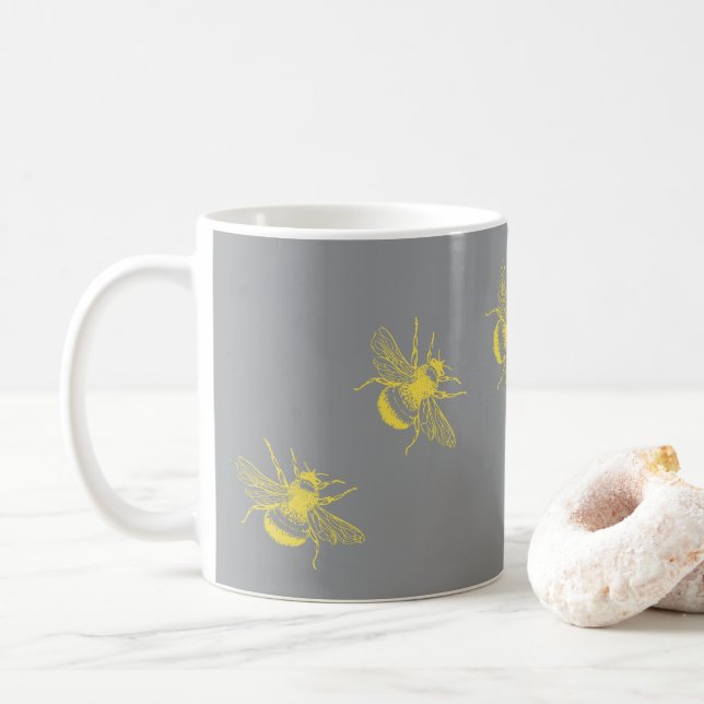 Yellow Bees Mug (With Donut)