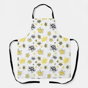 Yellow bees pattern background apron