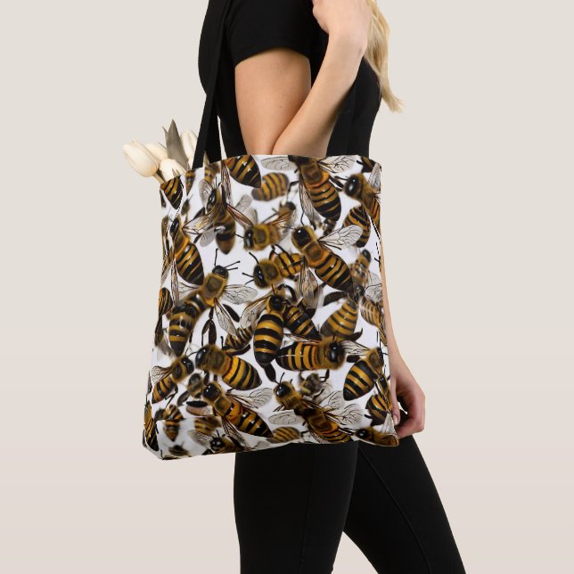 Yellow Bees Tote Bag (Close Up)