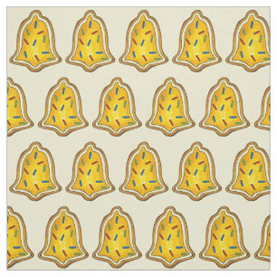 Yellow Bell Frosted Christmas Cookie Holiday Treat Fabric