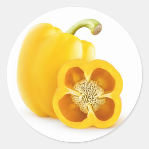 Yellow bell pepper classic round sticker