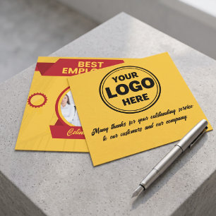 Yellow Best Employee Of The Month Award Card
