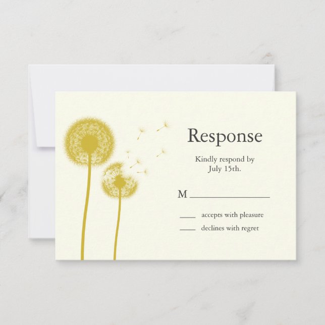 Yellow Best Wishes! RSVP Card (Front)